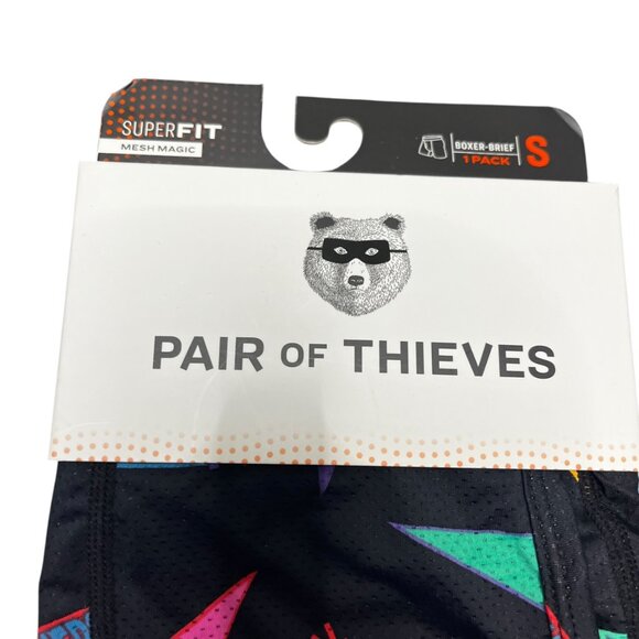 (3) Pair of Thieves SuperFit Men's Small Boxer Brief Black Collegiate Flags NWT - Picture 3 of 6